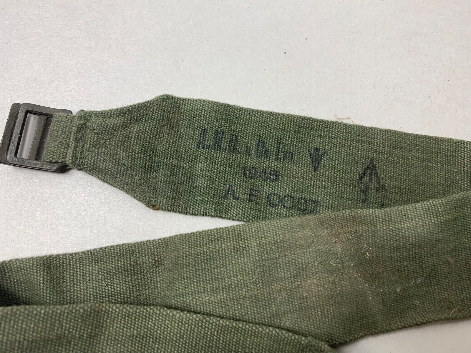 Original WW2 British Army 44 Pattern Equipment Strap - 1945 Dated - The Militaria Shop