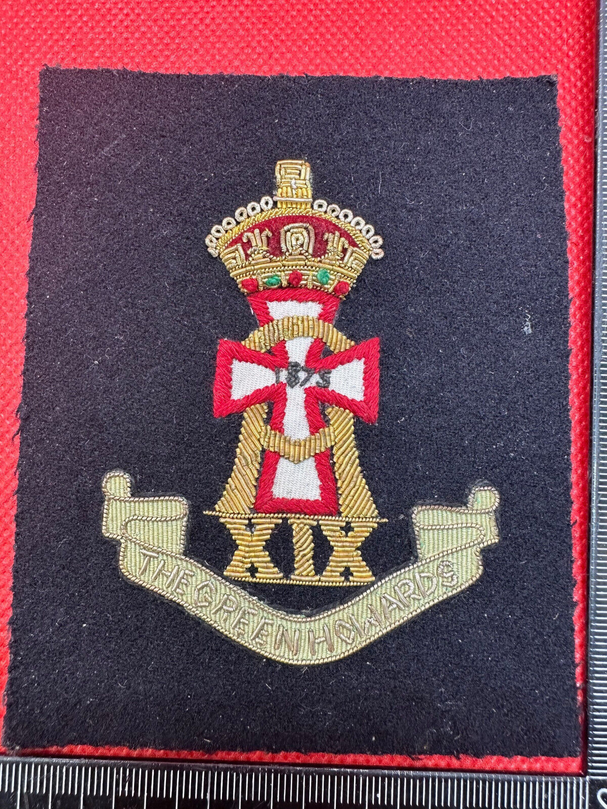 British Army Bullion Embroidered Blazer Badge - The Green Howards - King's - The Militaria Shop