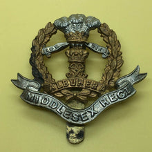 Load image into Gallery viewer, Original WW2 British Army Cap Badge - Middlesex Regiment - The Militaria Shop