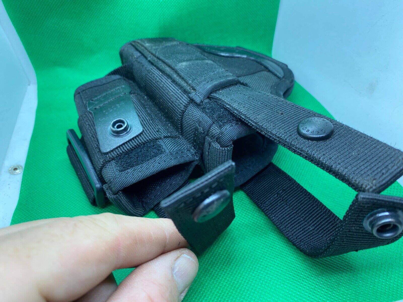 Black Fabric Tactical Belt Mounted Pistol Holster - Cordura - Ideal for Airsoft - The Militaria Shop