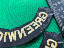Load image into Gallery viewer, Original WW2 British Home Front Civil Defence Greenwich Shoulder Titles - The Militaria Shop