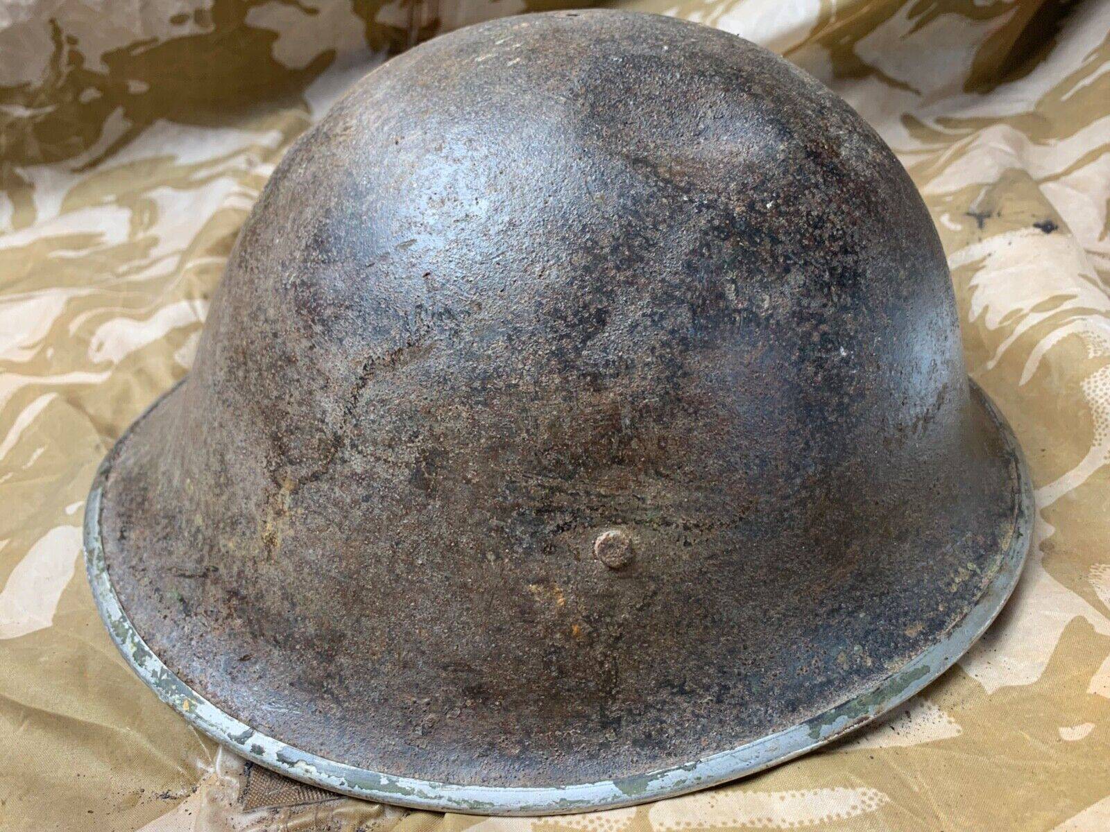 WW2 Mk3 High Rivet Turtle - British / Canadian Army Helmet - Nice Original - The Militaria Shop