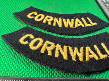 Load image into Gallery viewer, Original WW2 British Home Front Civil Defence Cornwall Shoulder Titles - The Militaria Shop