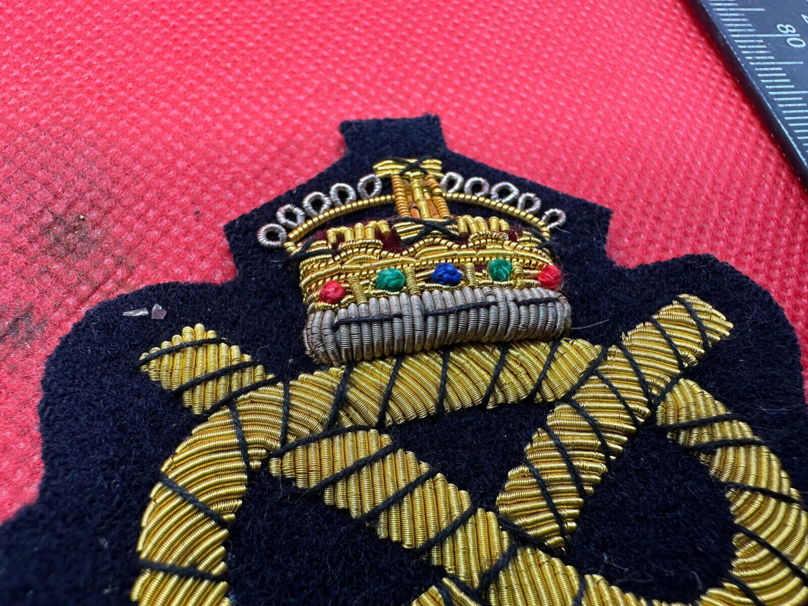 British Army Bullion Embroidered Blazer Badge - South Staffordshire Regiment KC - The Militaria Shop