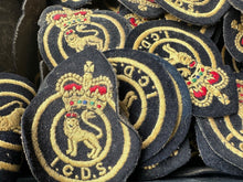 Load image into Gallery viewer, Original British Home Front Industrial Civil Defence Corps Cloth Badge - I.C.D.S - The Militaria Shop