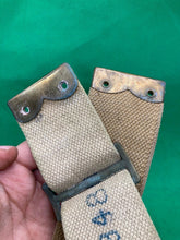 Load image into Gallery viewer, Original WW2 Pattern British Army L Straps Pair - 37 Pattern Webbing Haversack - The Militaria Shop