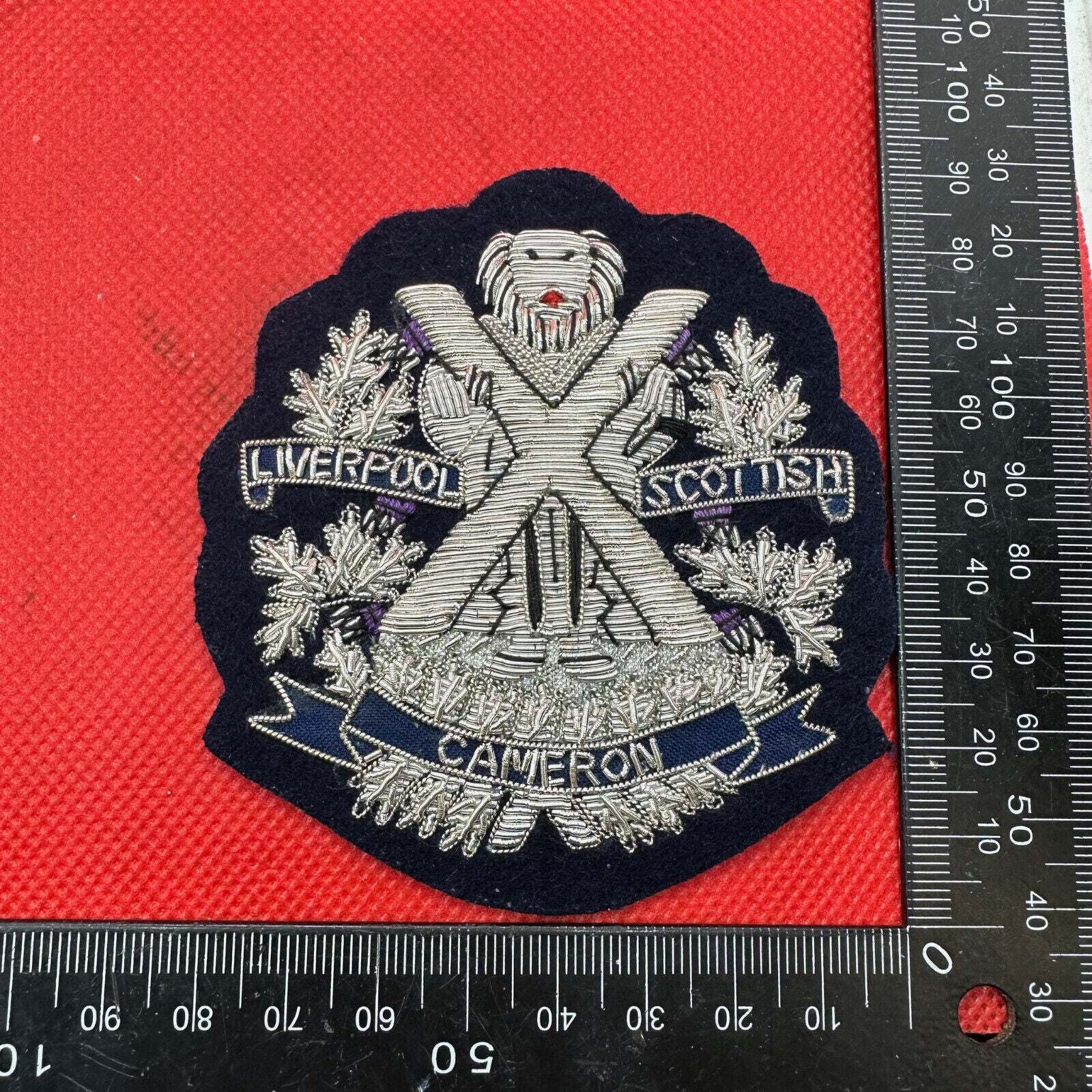 British Army Bullion Embroidered Blazer Badge - Liverpool Scottish Cameron Reg - The Militaria Shop