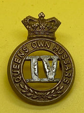 Load image into Gallery viewer, Original British Army Victorian 4th Queen's Own Hussars Cap Badge - The Militaria Shop