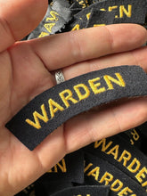 Charger l'image dans la galerie, 1 Pair of Original WW2 British Home Front Civil Defence Warden Shoulder Titles - The Militaria Shop