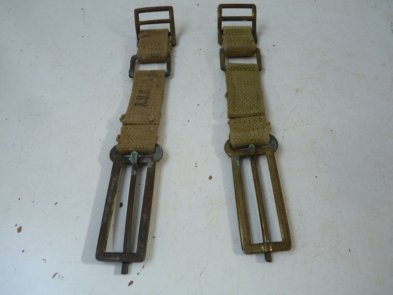 Genuine WW2 British Army 37 Pattern Webbing Brace Adaptors - Your choice of pair - The Militaria Shop