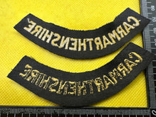 Charger l'image dans la galerie, Original WW2 British Home Front Civil Defence Carmarthenshire Shoulder Titles - The Militaria Shop
