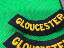 Load image into Gallery viewer, Original WW2 British Home Front Civil Defence Gloucester Shoulder Titles - The Militaria Shop
