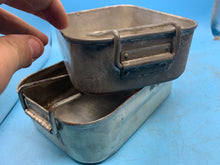 Load image into Gallery viewer, Original WW2 British Army Soldiers Mess Tin Set - Two Piece - Fold Out Handles - The Militaria Shop