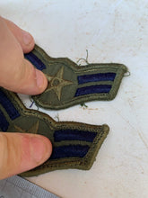 Load image into Gallery viewer, Pair of United States Air Force Rank Chevrons Olive Green - Airmen First Class - The Militaria Shop