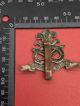 Load image into Gallery viewer, Original WW2 British Army Kings Crown Cap Badge - North Stafford Regiment - The Militaria Shop