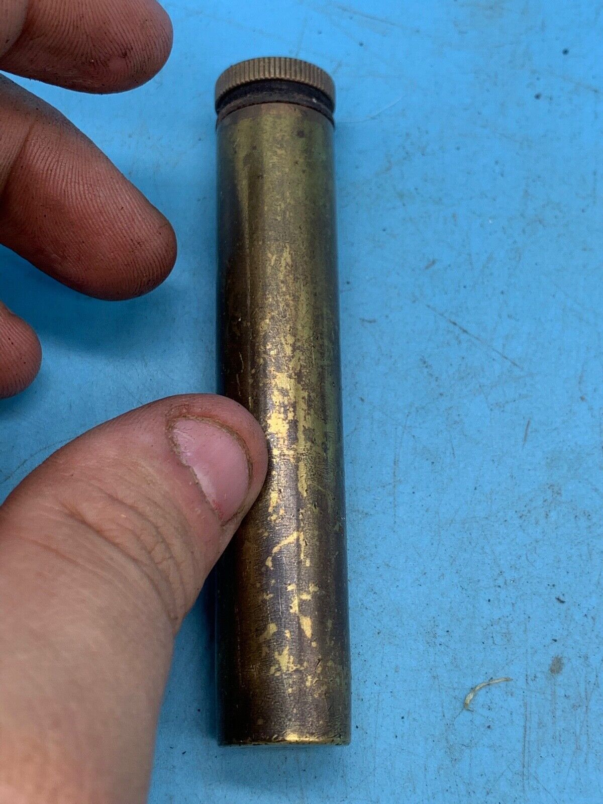 Original British Army WW1 / WW2 SMLE Lee Enfield Brass Oil Bottle - The Militaria Shop