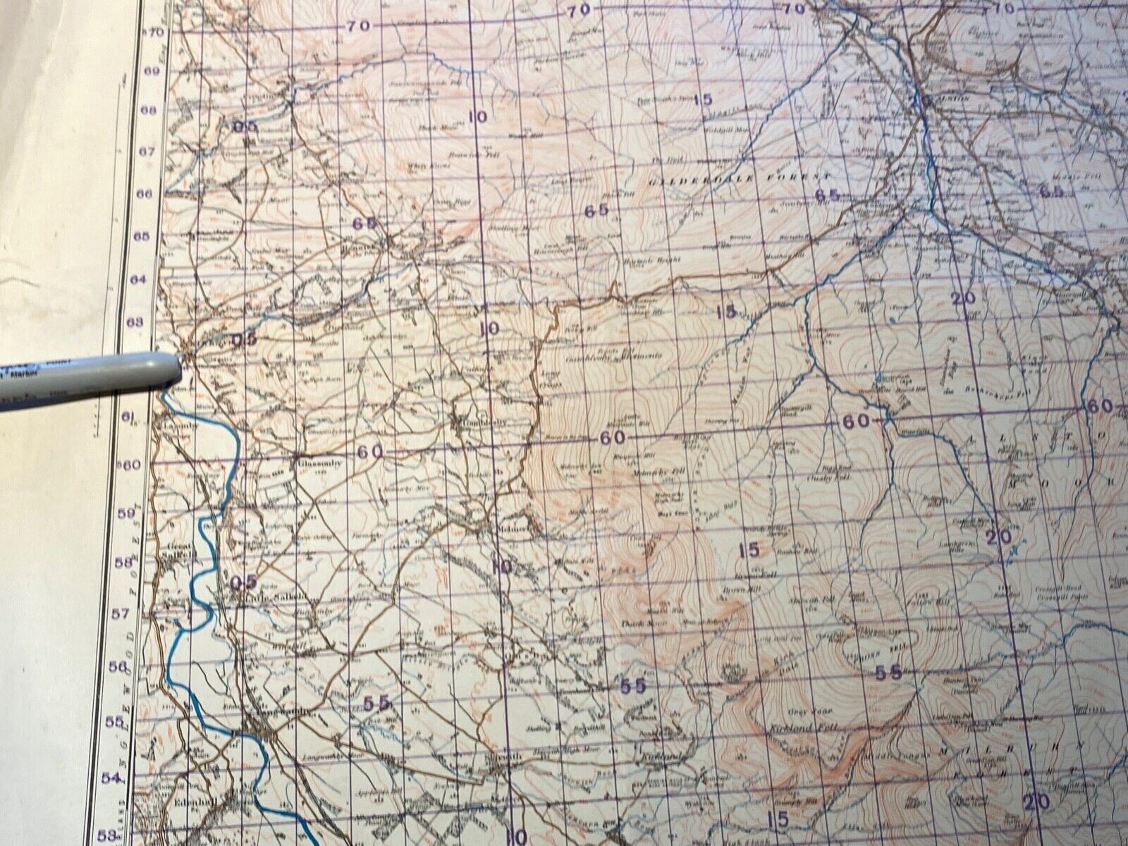 Large WW2 British Army 1932 dated map of Alston and Weardale. England. - The Militaria Shop