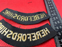 Load image into Gallery viewer, Original WW2 British Home Front Civil Defence Herefordshire Shoulder Titles - The Militaria Shop