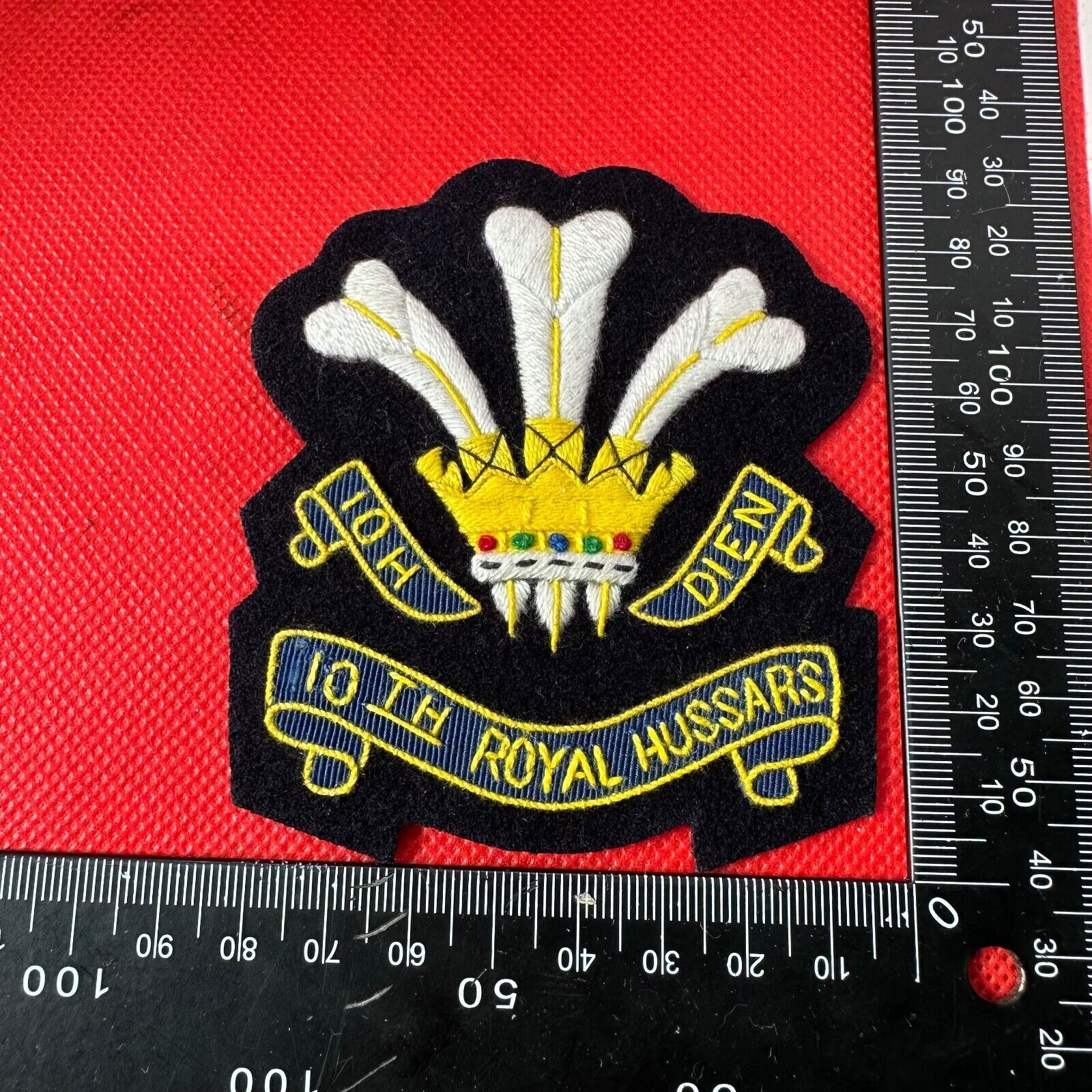 British Army 10th Royal Hussars Regiment Embroidered Blazer Badge - The Militaria Shop