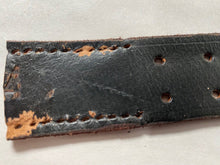 Load image into Gallery viewer, WW2 German Army belt leather fastening strip. Black leather reproduction. - The Militaria Shop