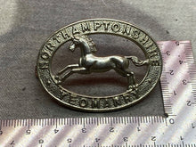 Load image into Gallery viewer, Original WW1 / WW2 British Army Northamptonshire Yeomanry Regiment Cap Badge - The Militaria Shop