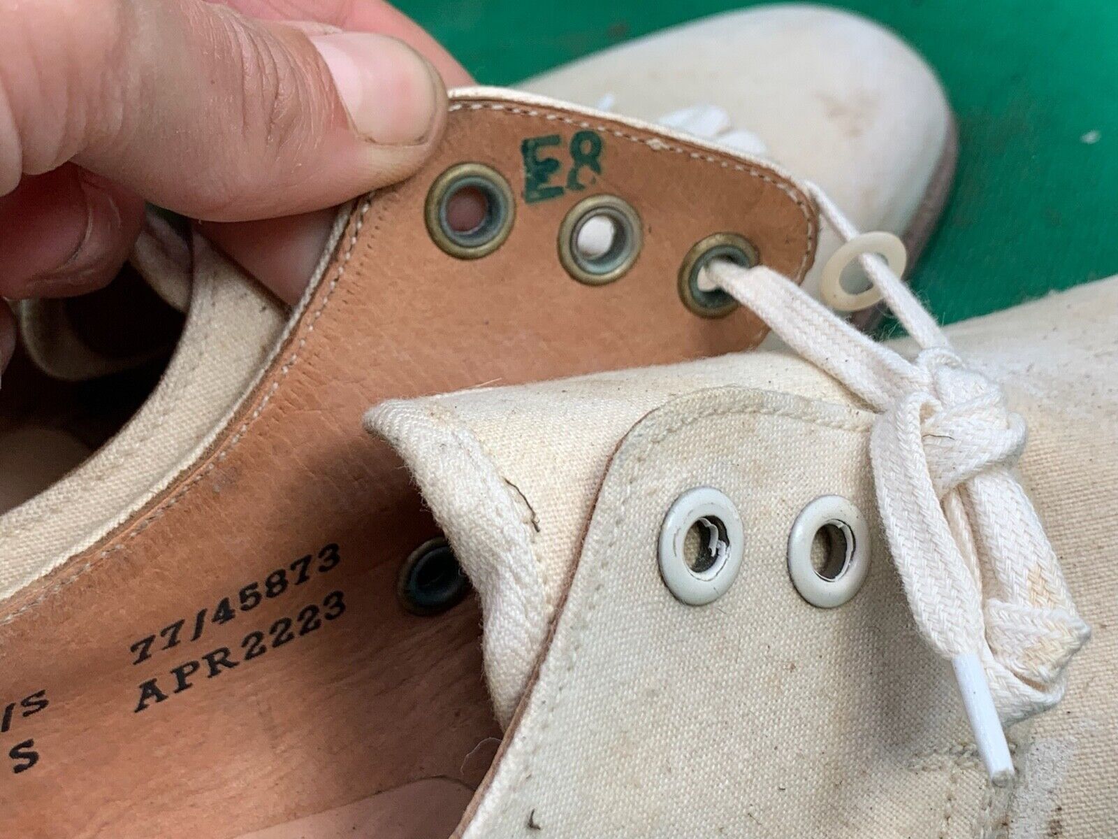 Original WW2 British Army Women's White Summer Shoes - ATS WAAF - Size 230s - The Militaria Shop