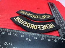Load image into Gallery viewer, Original WW2 British Home Front Civil Defence Herefordshire Shoulder Titles - The Militaria Shop