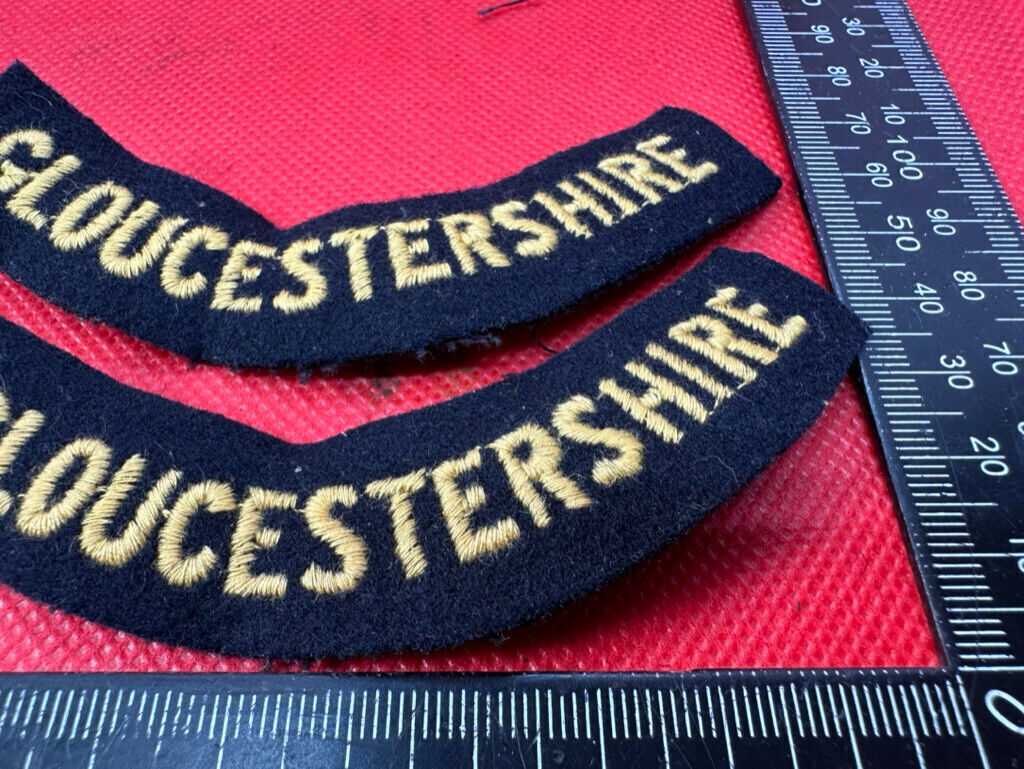 Original WW2 British Home Front Civil Defence Gloucestershire Shoulder Titles - The Militaria Shop