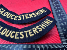 Load image into Gallery viewer, Original WW2 British Home Front Civil Defence Gloucestershire Shoulder Titles - The Militaria Shop