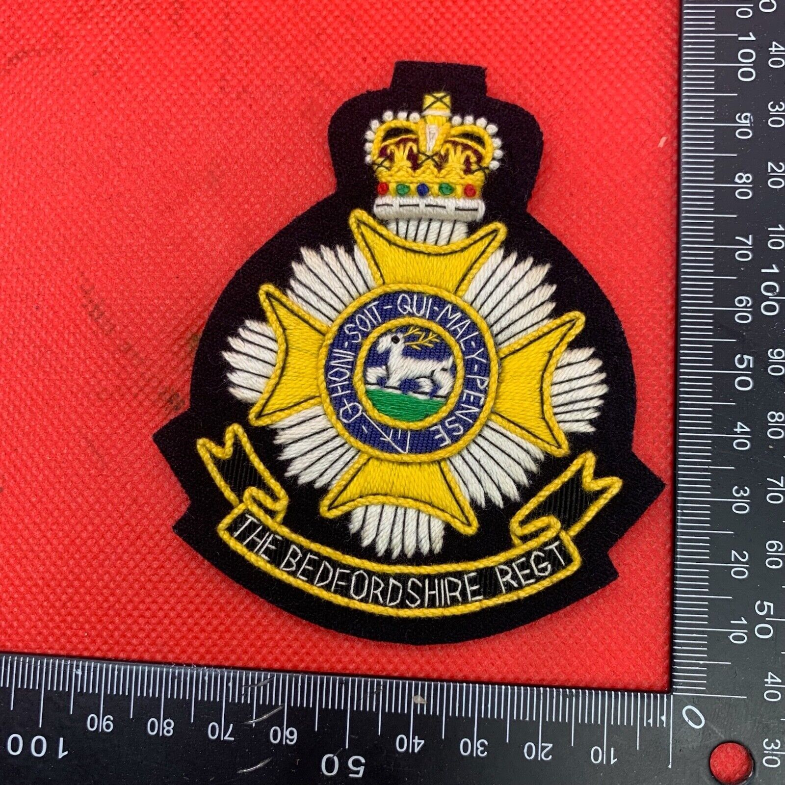 British Army The Bedfordshire Regiment Embroidered Blazer Badge - The Militaria Shop