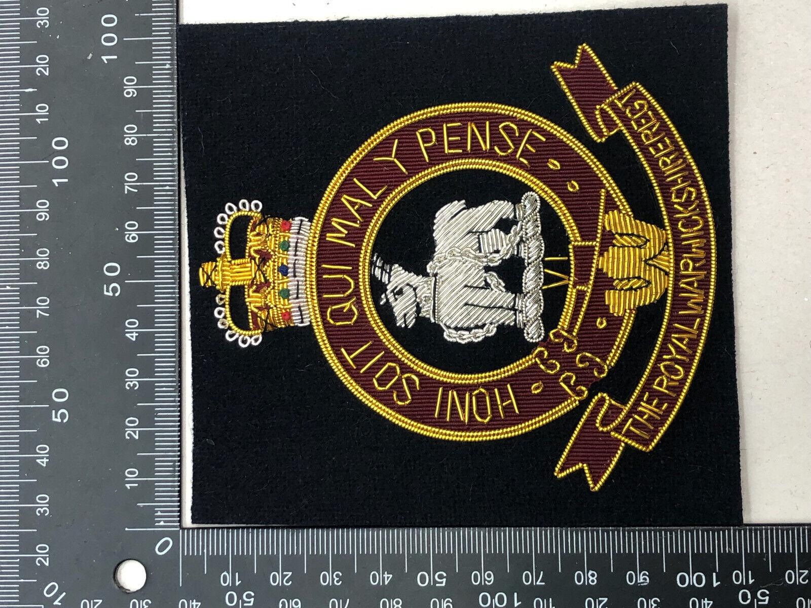 British Army Bullion Embroidered Blazer Badge - The Royal Warwickshire Regiment - The Militaria Shop