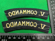 Load image into Gallery viewer, V (5th) Commando British Army Shoulder Titles - WW2 Onwards Pattern - The Militaria Shop