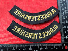 Load image into Gallery viewer, Original WW2 British Home Front Civil Defence Gloucestershire Shoulder Titles - The Militaria Shop