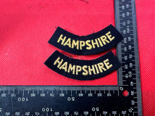 Load image into Gallery viewer, Original WW2 British Home Front Civil Defence Hampshire Shoulder Titles - The Militaria Shop