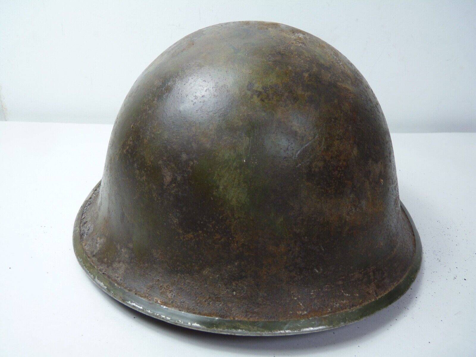 Original WW2 British / Canadian Army Mk3 High Rivet Turtle Army Combat Helmet - The Militaria Shop
