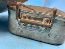 Load image into Gallery viewer, Original WW2 British Army Soldiers Mess Tin Set - Two Piece - Fold Out Handles - The Militaria Shop