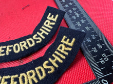 Load image into Gallery viewer, Original WW2 British Home Front Civil Defence Herefordshire Shoulder Titles - The Militaria Shop