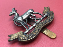 Load image into Gallery viewer, Original WW2 British Army Kings Crown Cap Badge - Royal Warwickshire - The Militaria Shop