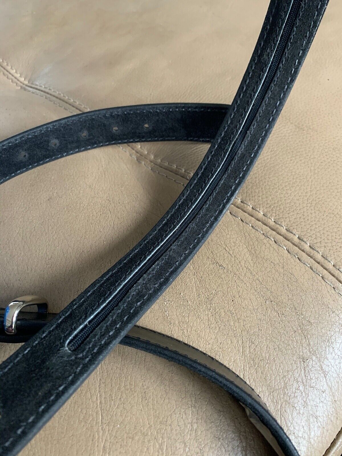 Aker Black Leather Pistol Police Belt - Varied Sizes - Hidden Coin Compartment - The Militaria Shop