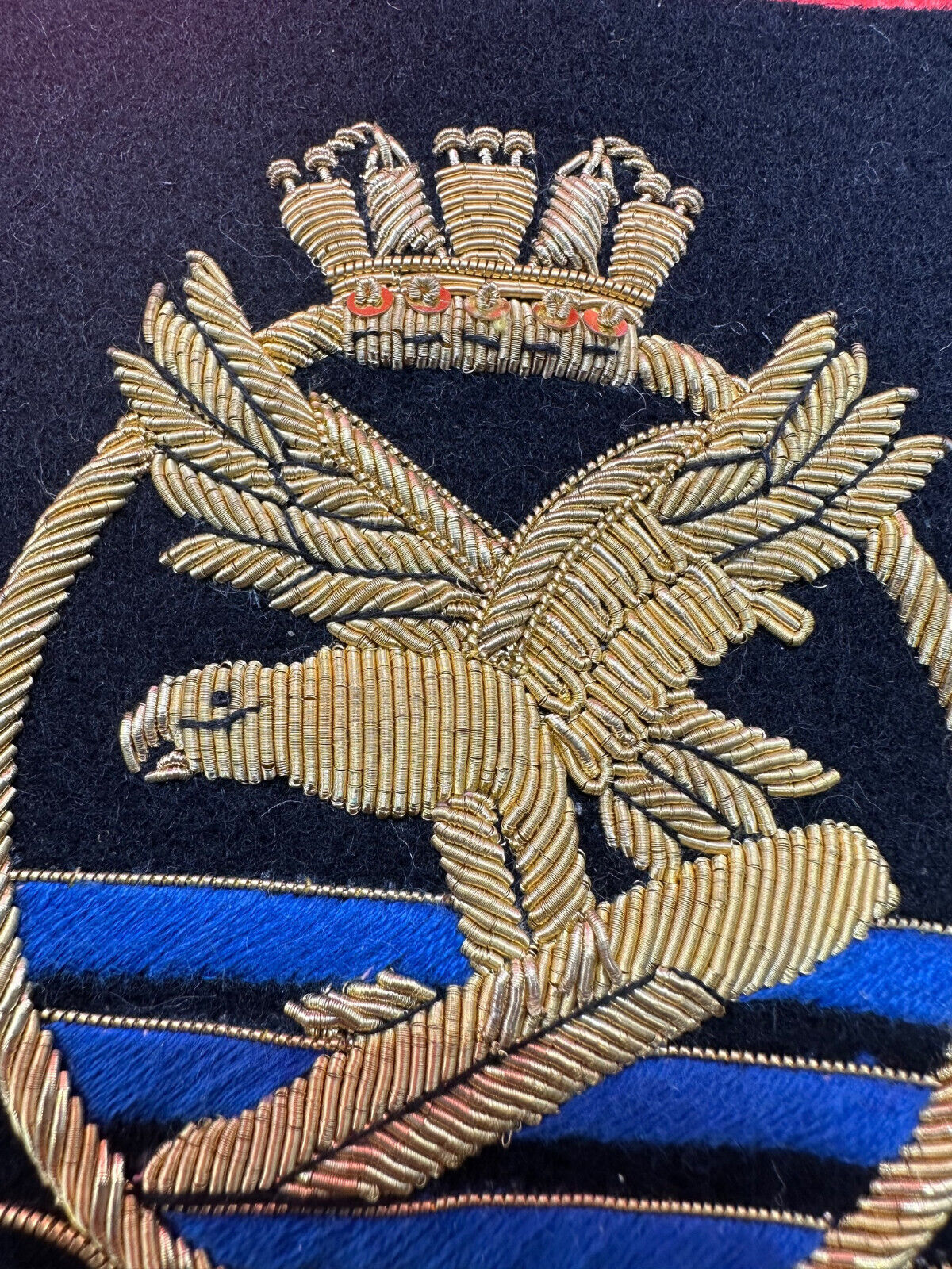 British Royal Navy Bullion Embroidered Blazer Badge - Submarine Hunting We Will - The Militaria Shop