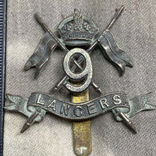 Load image into Gallery viewer, Original WW2 9th Queen's Royal Lancers British Army Cap Badge - The Militaria Shop