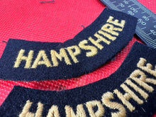 Load image into Gallery viewer, Original WW2 British Home Front Civil Defence Hampshire Shoulder Titles - The Militaria Shop