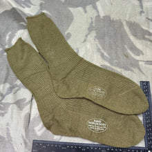 Load image into Gallery viewer, Original British Army WW2 New Old Stock Officers Wool Khaki Socks - Varied Sizes - The Militaria Shop
