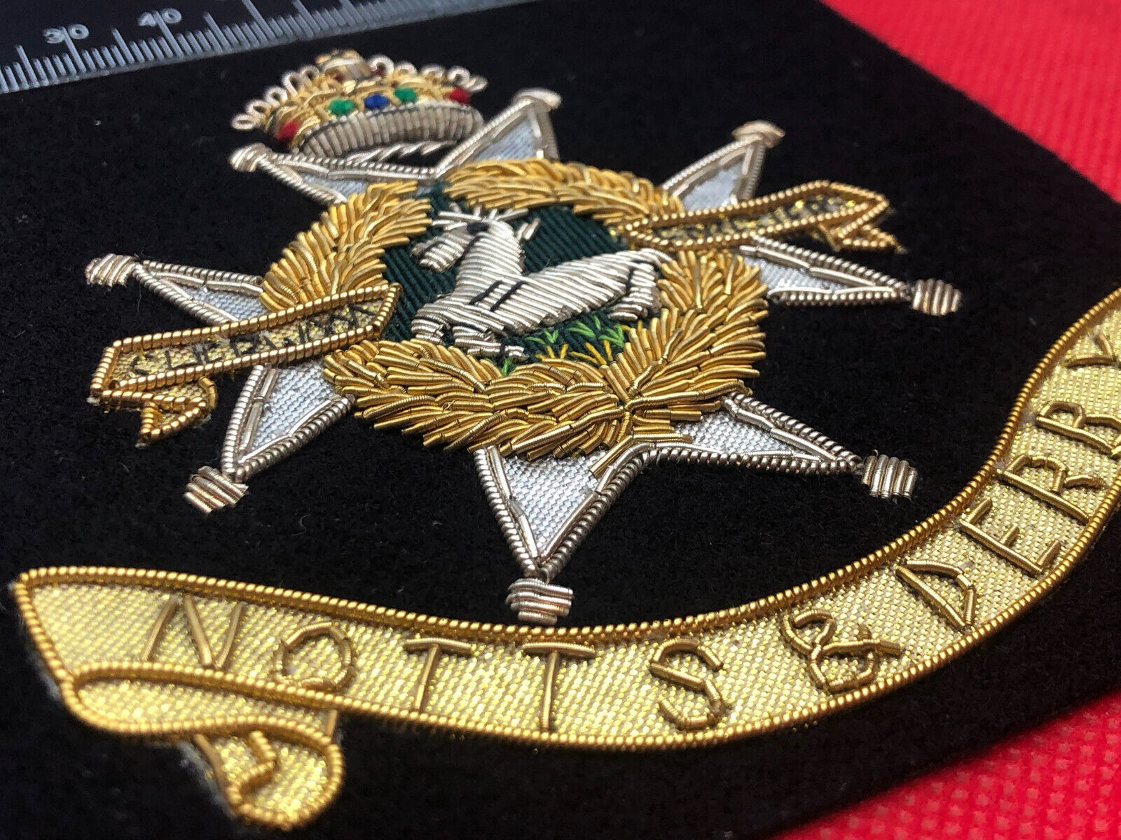 British Army Bullion Embroidered Blazer Badge - Notts & Derby Regiment - The Militaria Shop