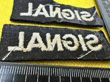 Load image into Gallery viewer, Original WW2 British Home Front Civil Defence Signal Shoulder Titles - The Militaria Shop