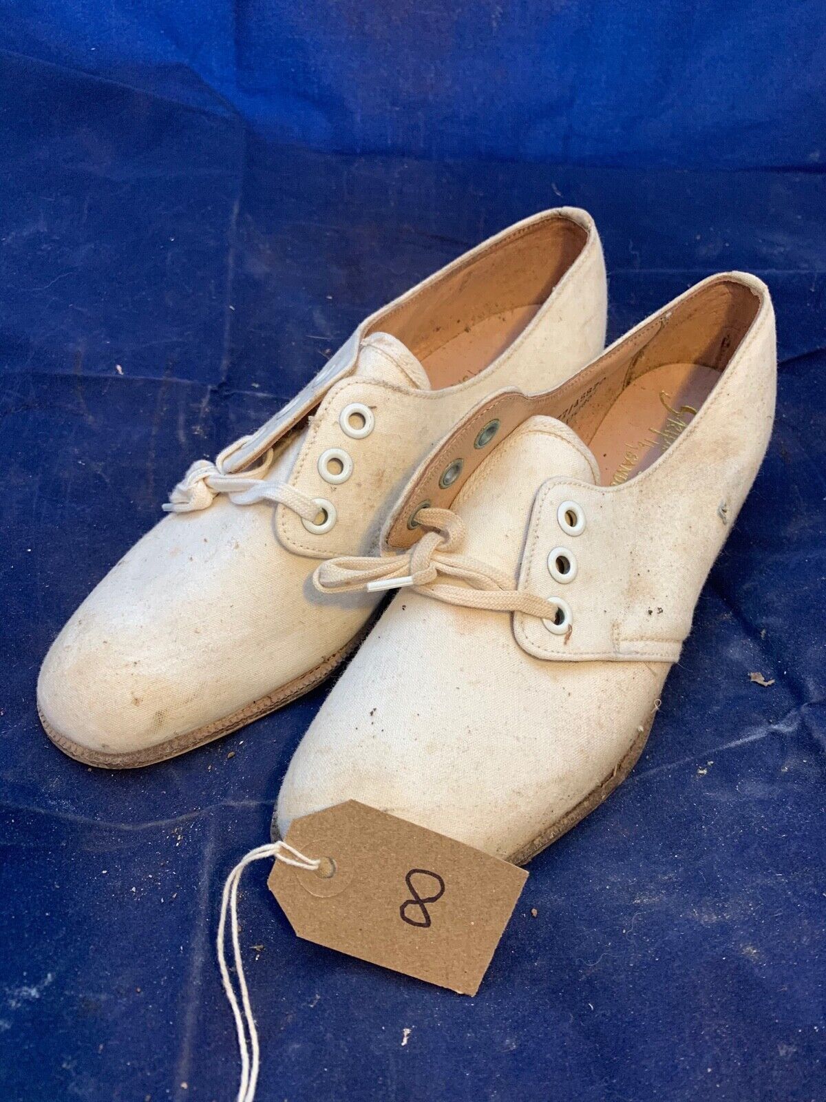 Original WW2 British Army Women's White Summer Shoes - ATS WAAF - Size 225s - The Militaria Shop