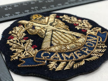 Lade das Bild in den Galerie-Viewer, British Army Bullion Embroidered Blazer Badge - Cameron Highlanders - The Militaria Shop