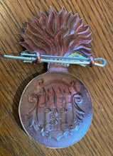Load image into Gallery viewer, Victorian Era Royal Dublin Fusiliers Large Busby Badge With Two Rear Fixing Lugs - The Militaria Shop