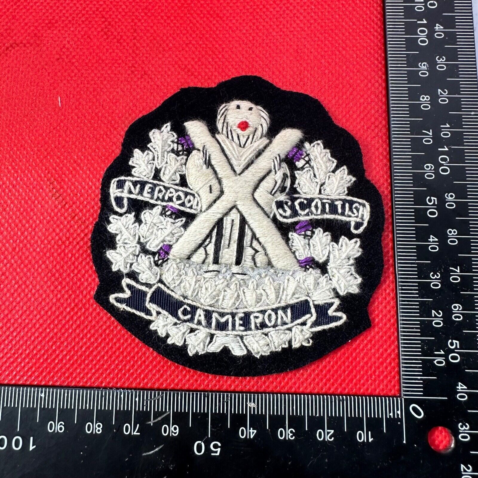 British Army Liverpool Scottish Cameron Regiment Embroidered Blazer Badge - The Militaria Shop
