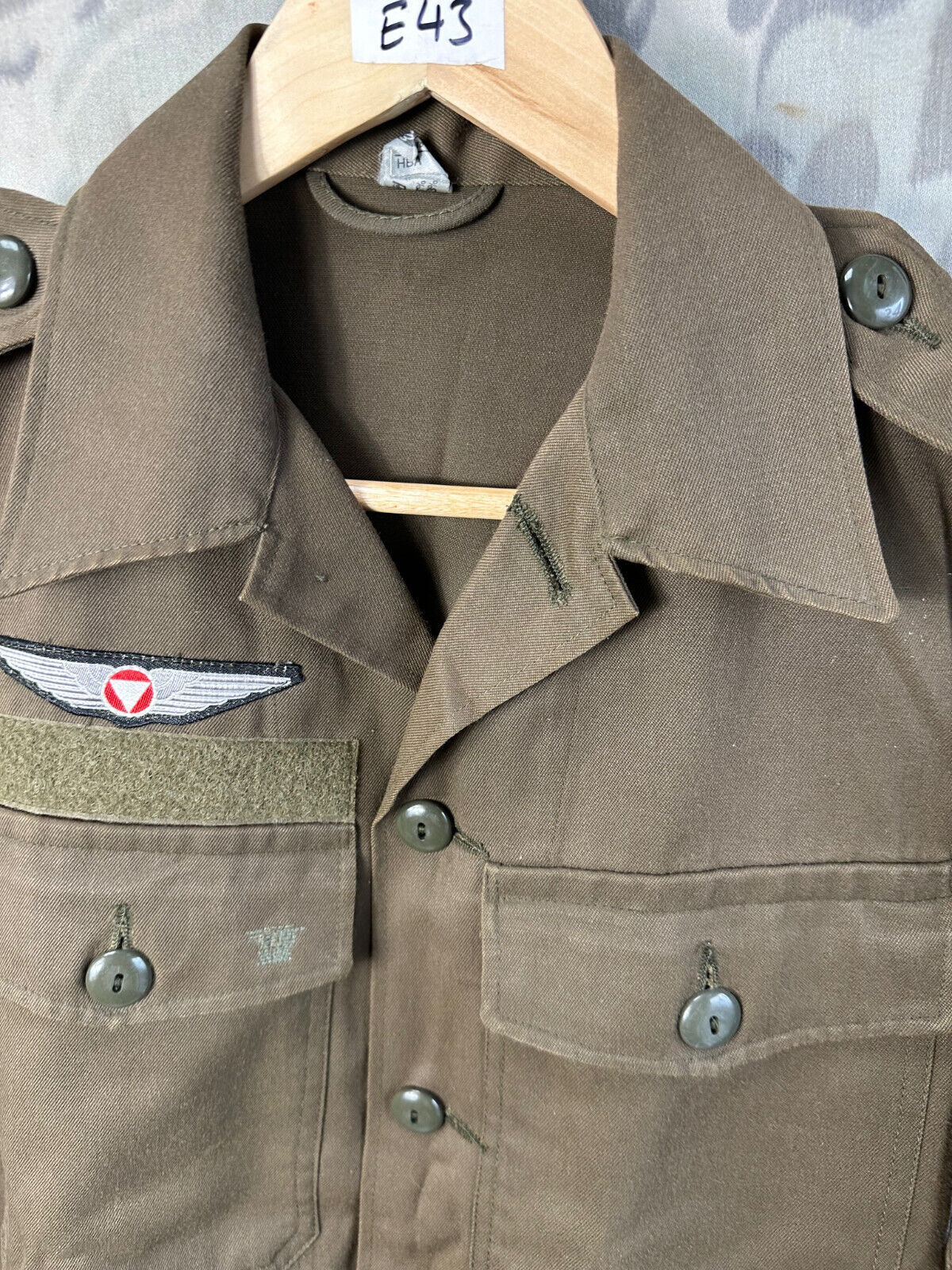 Genuine Austrian Army Cold War Era Pilots Combat Shirt & Insignia- 88-92cm C - The Militaria Shop